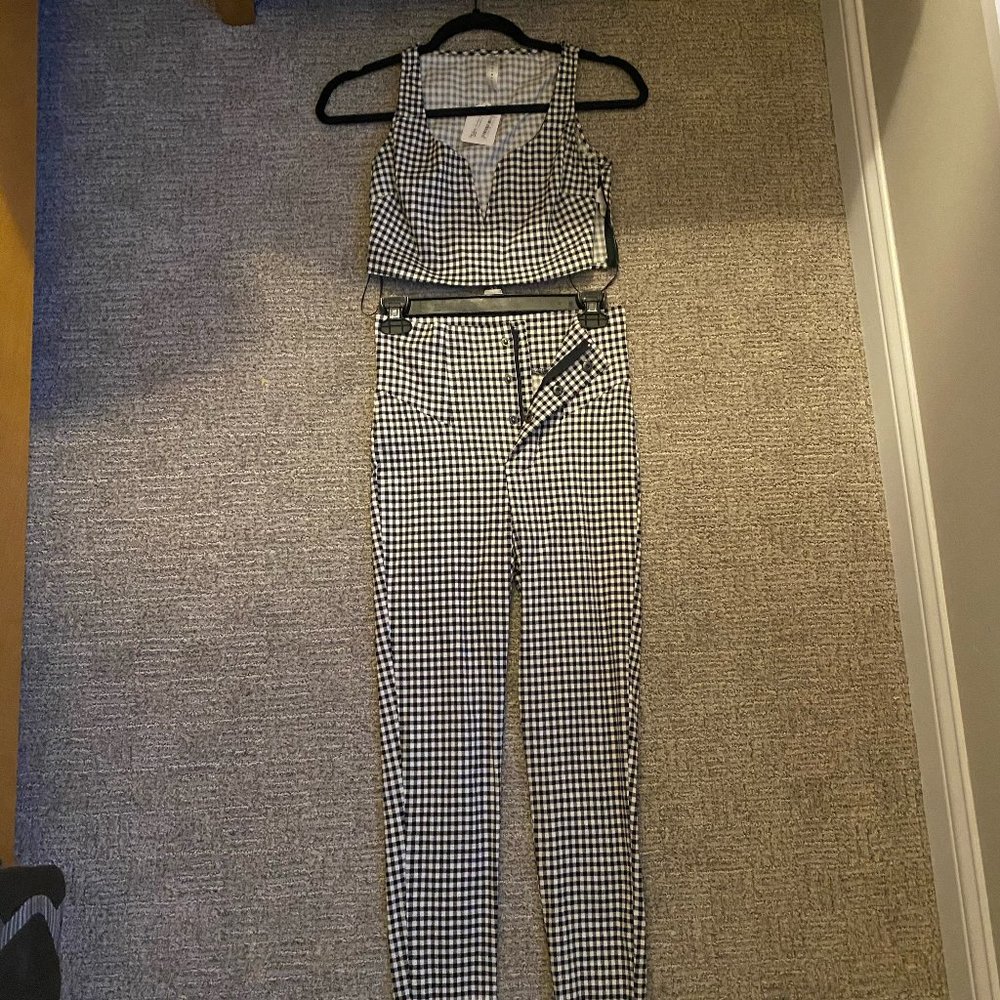 Black & White Gingham Two-Piece Set